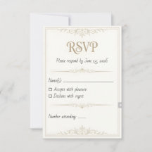 Tarjeta de RSVP de Boda Personalizada – 3.5x5 Impr