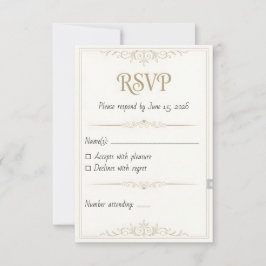 Tarjeta de RSVP de Boda Personalizada – 3.5x5 Impr