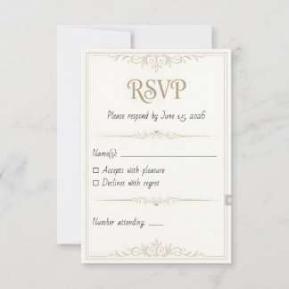 Tarjeta de RSVP de Boda Personalizada – 3.5x5 Impr