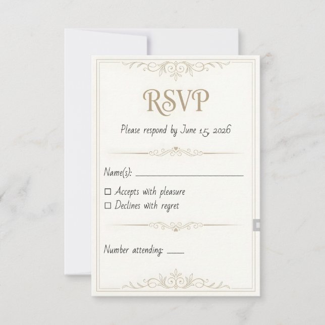 Tarjeta de RSVP de Boda Personalizada – 3.5x5 Impr (Anverso)