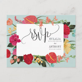 Tarjeta de RSVP de Boda Romántica Elegante