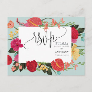 Tarjeta de RSVP de Boda Romántica Elegante