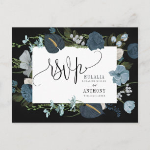 Tarjeta de RSVP de Boda Romántica Elegante
