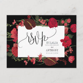 Tarjeta de RSVP de Boda Romántica Elegante