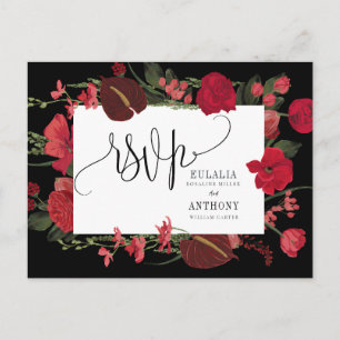 Tarjeta de RSVP de Boda Romántica Elegante