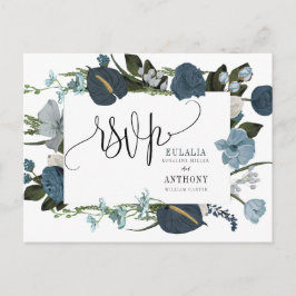 Tarjeta de RSVP de Boda Romántica Elegante