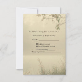 Tarjeta de RSVP de Boda Romántica y Antigüa junto