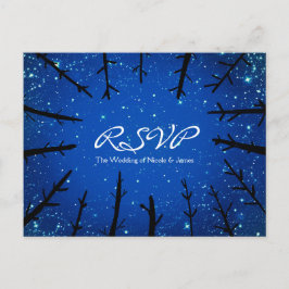 Tarjeta de RSVP de Boda Rústica Árboles en el Ciel