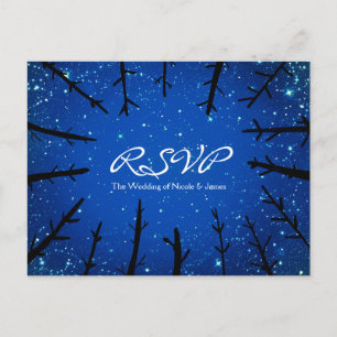 Tarjeta de RSVP de Boda Rústica Árboles en el Ciel