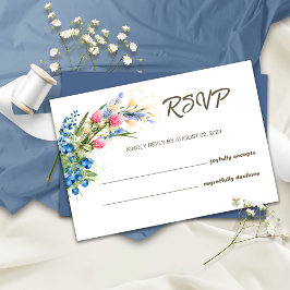 Tarjeta de RSVP de Boda Rústica de Flores Silvestr