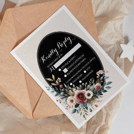 Tarjeta de RSVP de Boda Rústica Floral Elegante