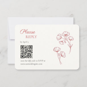 Tarjeta de RSVP de boda Scarlet Poppy