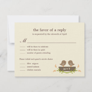Tarjeta de RSVP de Boda Sweet Love