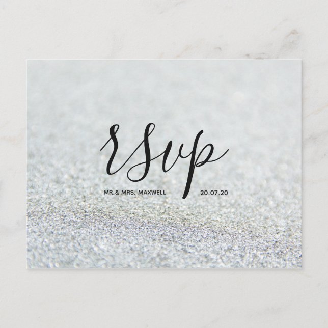 Tarjeta de RSVP de boda | Tarjeta postal con guión (Anverso)