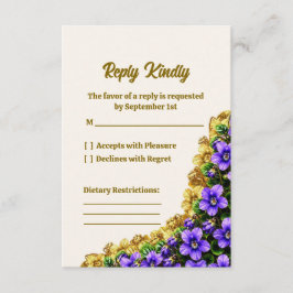 Tarjeta de RSVP de Boda Violeta de Nueva Jersey