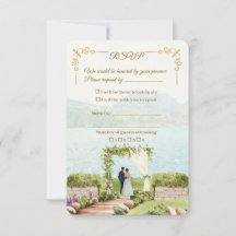 Tarjeta de RSVP de Boda Whispering Botanica – Acua