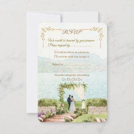 Tarjeta de RSVP de Boda Whispering Botanica – Acua