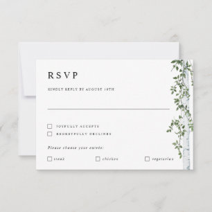 Tarjeta de RSVP de Bodas con Preferencia de Comida