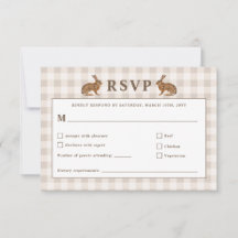 Tarjeta de RSVP de Bodas de Conejos Liebres del Bo
