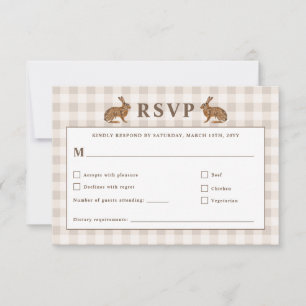 Tarjeta de RSVP de Bodas de Conejos Liebres del Bo