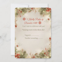 Tarjeta de RSVP de cabaña de Navidad acogedora – I