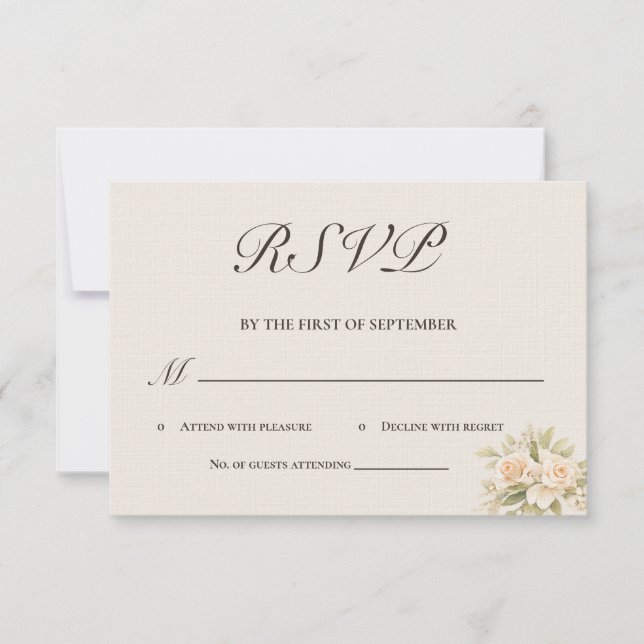 Tarjeta de RSVP de Caligrafía de Villa Toscana Rom (Anverso)