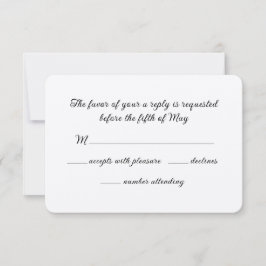 Tarjeta de RSVP de Caligrafía Elegante