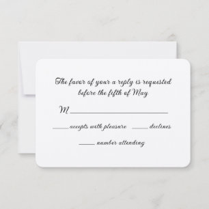 Tarjeta de RSVP de Caligrafía Elegante
