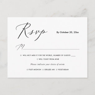 Tarjeta de RSVP de caligrafía moderna y elegante c