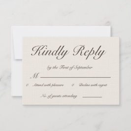 Tarjeta de RSVP de Caligrafía Romántica Toscana