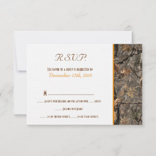 Tarjeta de RSVP de Camuflaje Chic de Cazador para