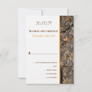 Tarjeta de RSVP de Camuflaje Chic de Cazador para 