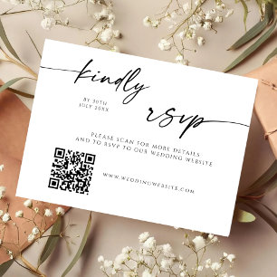 Tarjeta de RSVP de código QR de sitio web moderno