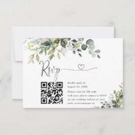 Tarjeta de RSVP de código QR del sitio web de boda