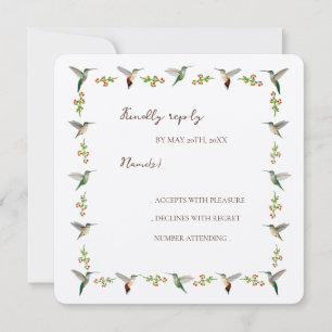 Tarjeta de RSVP de colibrí personalizada