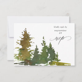 Tarjeta de RSVP de comida con bosque de árboles ab