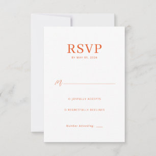 Tarjeta de RSVP de Coral Elegante