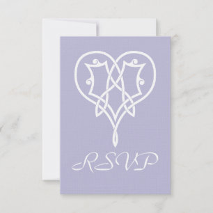 Tarjeta de RSVP de Corazones con Trenza Celta en L