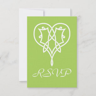Tarjeta de RSVP de Corazones de Tejido Celta en Pe