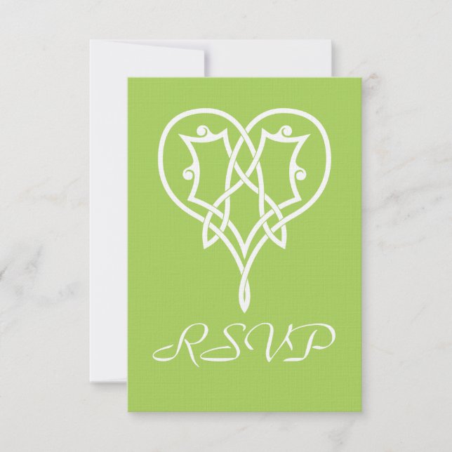 Tarjeta de RSVP de Corazones de Tejido Celta en Pe (Anverso)