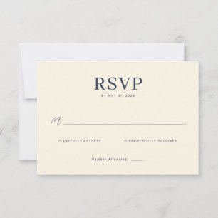 Tarjeta de RSVP de Crema Elegante