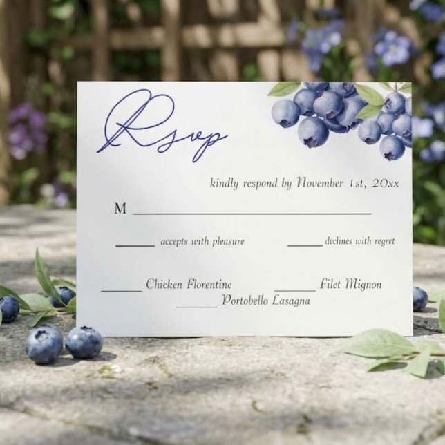 Tarjeta de RSVP de Despedida de Soltera de Arándan (Subido por el creador)