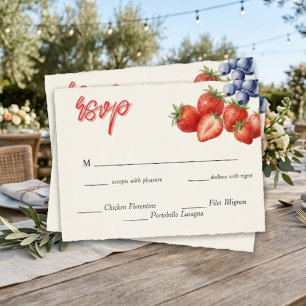 Tarjeta de RSVP de Despedida de Soltera Fresa Dulc