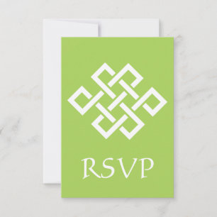 Tarjeta de RSVP de Elegancia China en Peridoto