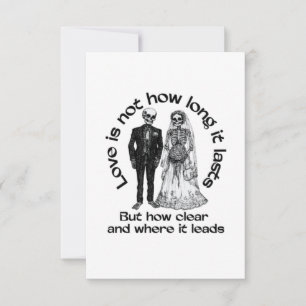 Tarjeta de RSVP de esqueleto gótico - Cita de amor