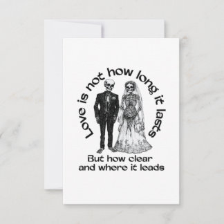 Tarjeta de RSVP de esqueleto gótico - Cita de amor
