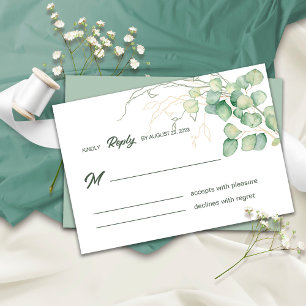 Tarjeta de RSVP de Eucalipto de Vegetación Moderna