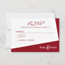Tarjeta de RSVP de Ever & Ever Burgundy Angle