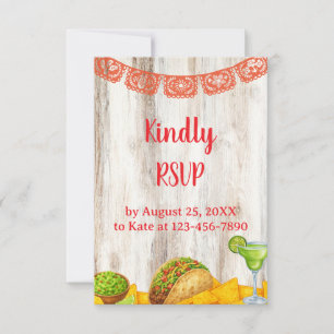 Tarjeta de RSVP de Fiesta Rústica con Código QR Op