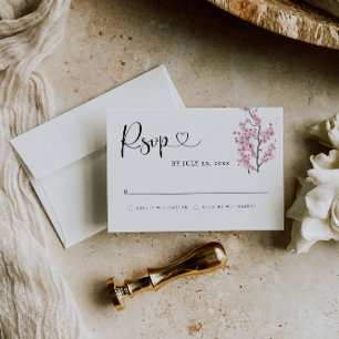 Tarjeta de RSVP de Flor de Cerezo